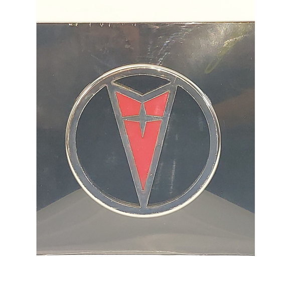 Pontiac Logo Stainless Steel License Plate Chrome On Black Brand New - Picture 2 of 7
